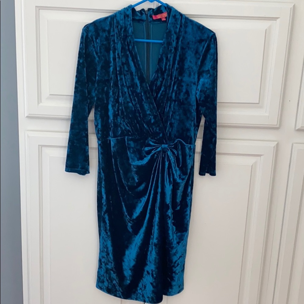 Catherine Malandrino teal blue velvet 10 dress.